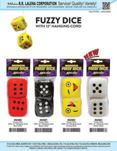 #1438 - Fuzzy Dice with hanging Cord