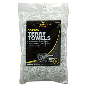 #3523 - Soft & Absorbent Cotton Terry Towels. 2Pack. Size: 14" x 17"